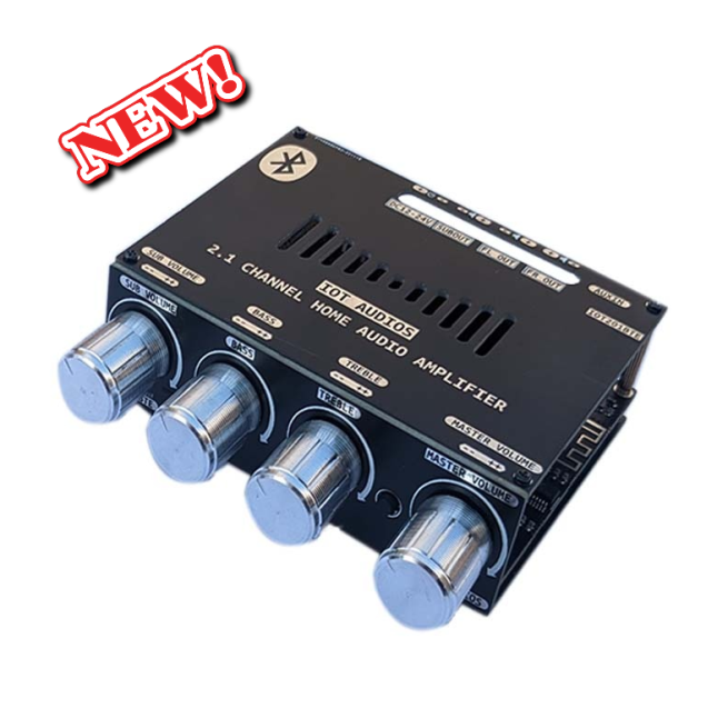 IOT-Audios 2.1 Bluetooth 5.0 digital amplifier board 50x2 + 100W Class D Audio AMP Module Support AUX INK-201