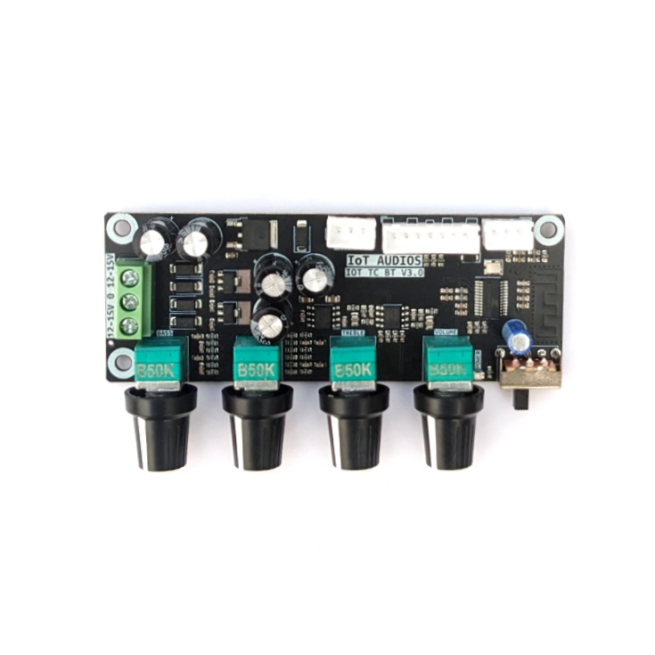 IOT-Audios JRC4558 Bass mids treble bluetooth Preamplifier Volume Tone Control Board Dual AC 12V - 15V With Bluetooth Audio Power Amplifier Board