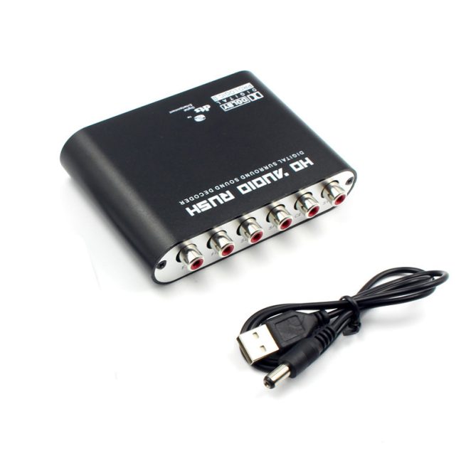 IOT-Audios Analog 5.1 CH Stereo AC3 HD Audio Converter Optical SPDIF Coaxial AUX 3.5mm to 6 RCA Sound Decoder Amplifier