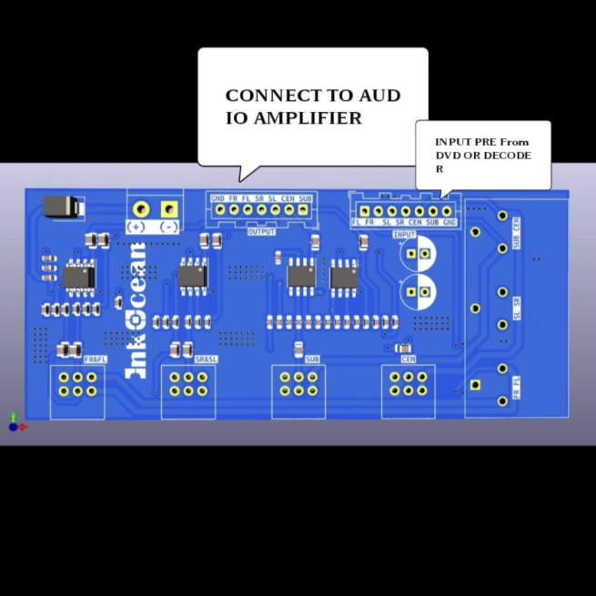 IOT-Audios NE5532/JRC4558 5.1 Preamplifier Tone Board Preamp Bass Frequency Volume Independent Adjustment 6 Way For 5.1 Amplifiers