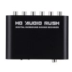 IOT-Audios Analog 5.1 CH Stereo AC3 HD Audio Converter Optical SPDIF Coaxial AUX 3.5mm to 6 RCA Sound Decoder Amplifier