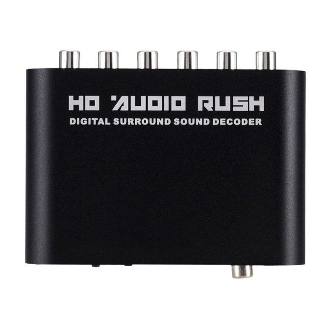 IOT-Audios Analog 5.1 CH Stereo AC3 HD Audio Converter Optical SPDIF Coaxial AUX 3.5mm to 6 RCA Sound Decoder Amplifier