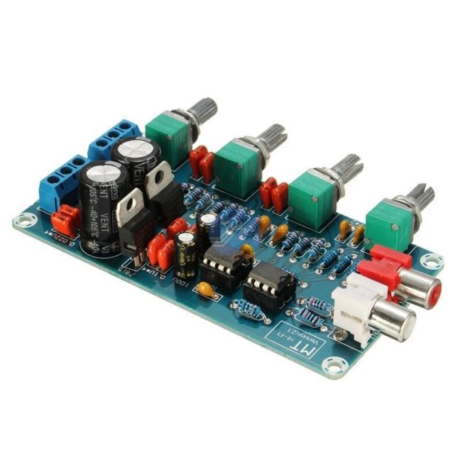 IOT-Audios NE5532 Stereo Preamp Tone Board Volume Control 2 Channel HIFI Digital Amplifier 12V Sound Board for Telephone Preamp