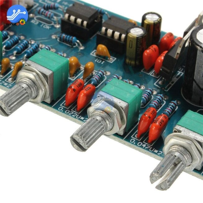 IOT-Audios NE5532 Stereo Preamp Tone Board Volume Control 2 Channel HIFI Digital Amplifier 12V Sound Board for Telephone Preamp