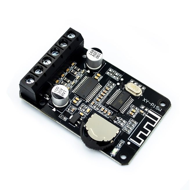IOT-Audios 15W Stereo Bluetooth 5.0 Power Amplifier Board 12V/24V High Power Digital Amplifier Module XY-P15W