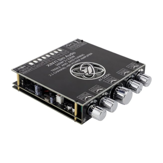 IOT-Audios XY-S220H 2x160W + 220W Stereo Treble Bass Adjustment Bluetooth Compatible Audio Power Amplifier Board Module Dual Channel TDA7498E power amplifier