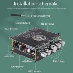IOT-Audios XY-S220H 2x160W + 220W Stereo Treble Bass Adjustment Bluetooth Compatible Audio Power Amplifier Board Module Dual Channel TDA7498E power amplifier