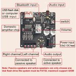 ZK-502M MINI Bluetooth 5.0 Power Audio Amplifier board 50WX2 Stereo